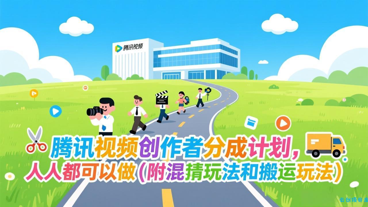 腾讯视频创作者分成计划，人人都可以做(附混剪玩法和搬运玩法-云创项目库