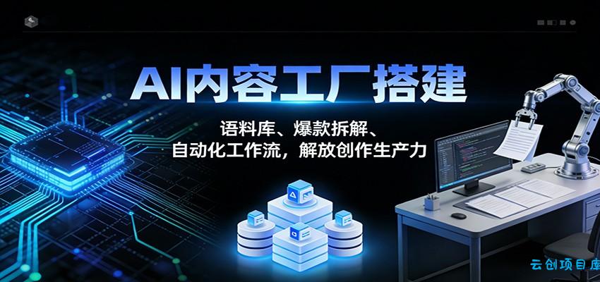 AI内容工厂搭建：语料库、爆款拆解、自动化工作流，解放创作生产力-云创项目库