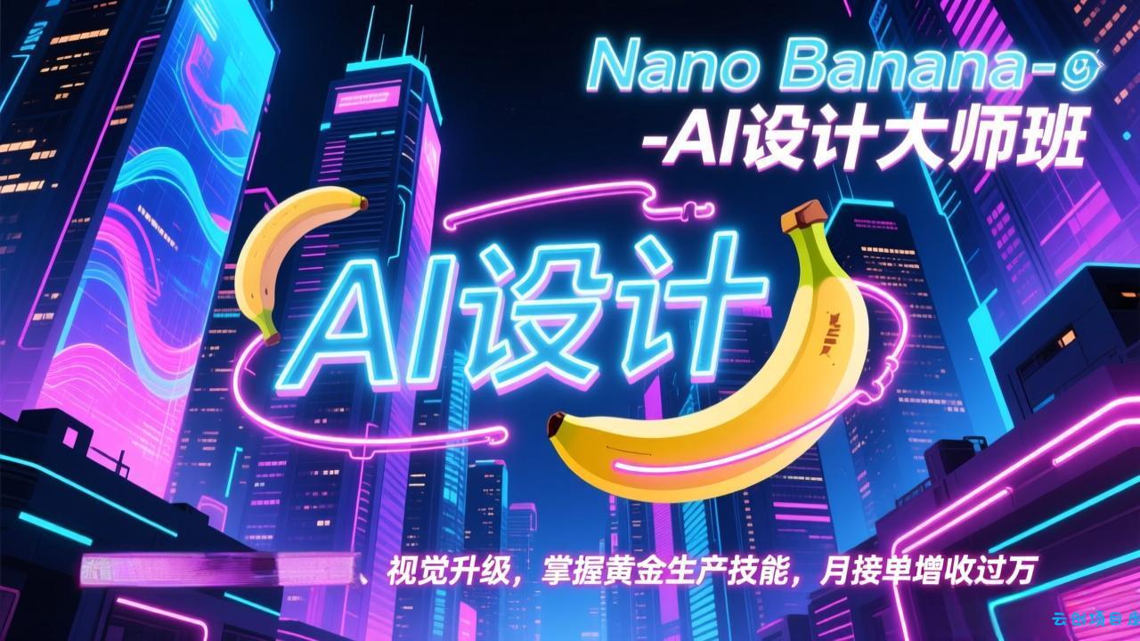Nano Banana-AI设计大师班，修图合成、广告创作、视觉升级，掌握黄金生产技能，月接单增收过万-云创项目库