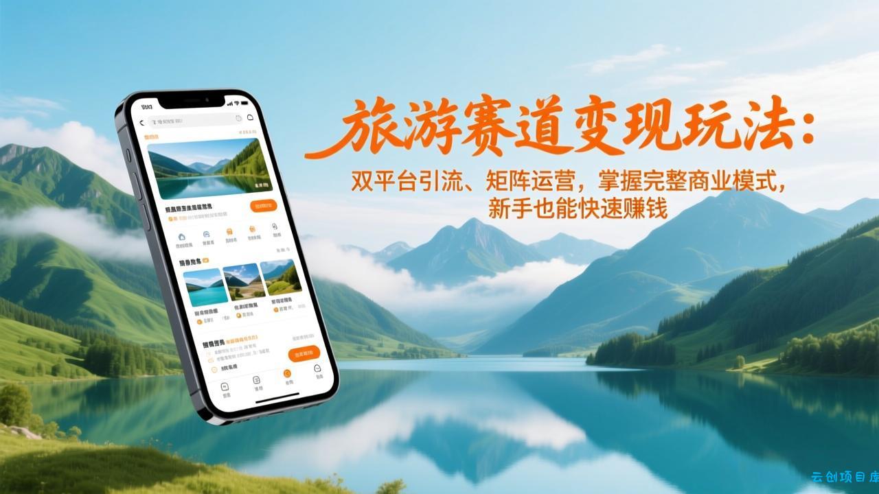 旅游赛道变现玩法：双平台引流、矩阵运营，掌握完整商业模式，新手也能快速赚钱-云创项目库