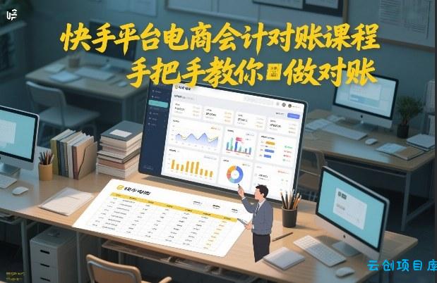 快手平台电商会计对账课程，手把手教你做对账-云创项目库