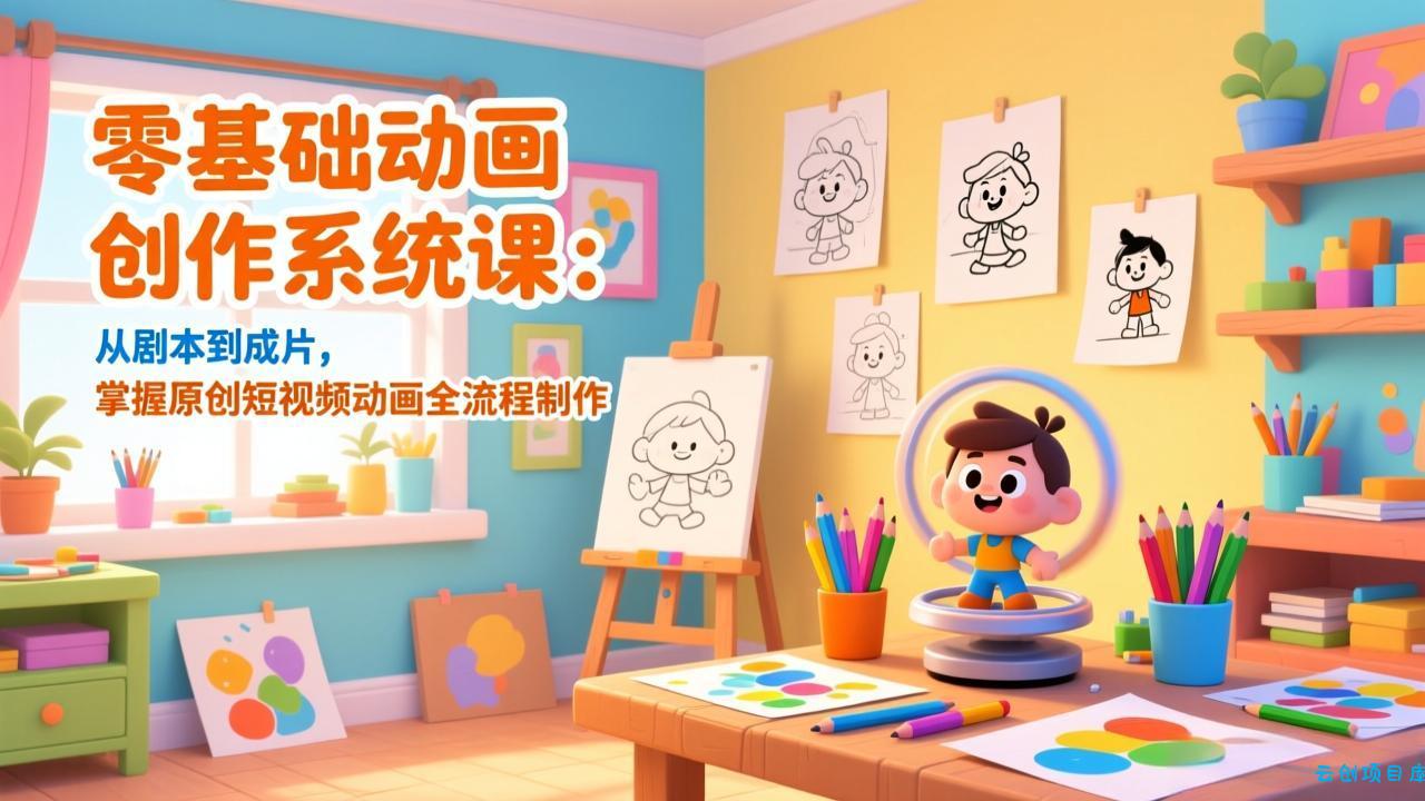 零基础动画创作系统课：从剧本到成片，掌握原创短视频动画全流程制作-云创项目库