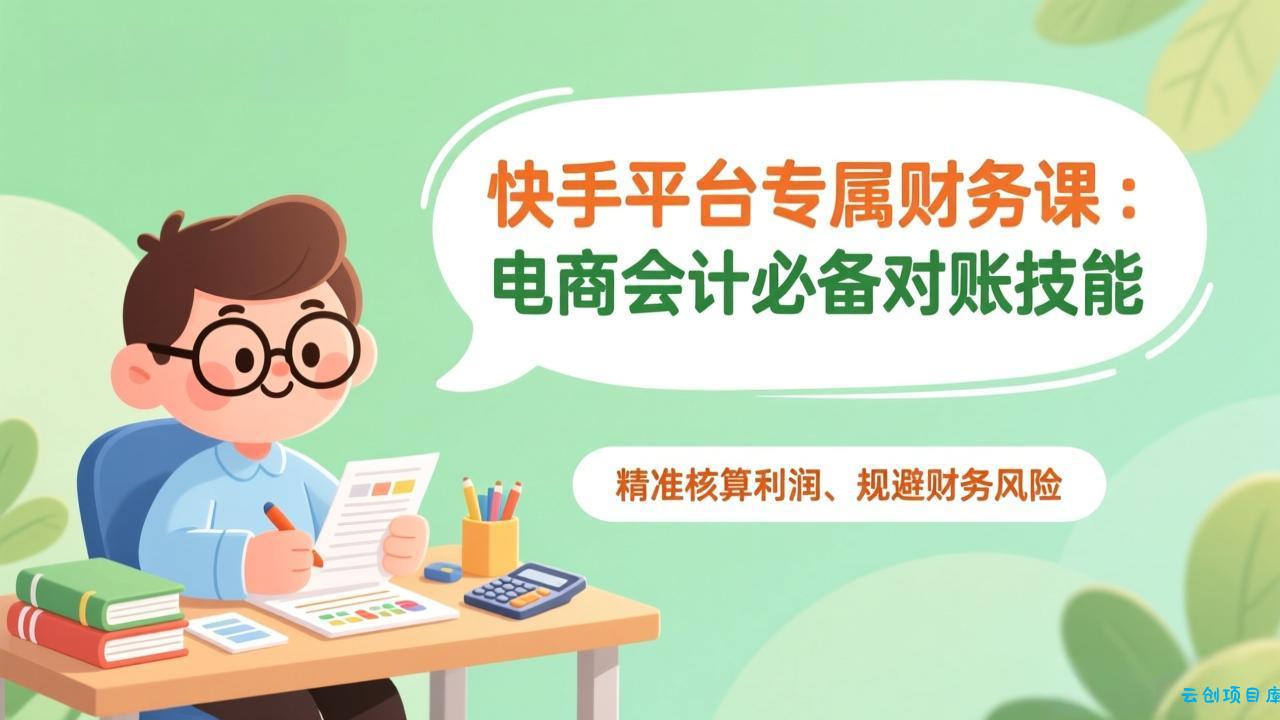 快手平台专属财务课：电商会计必备对账技能，精准核算利润、规避财务风险-云创项目库