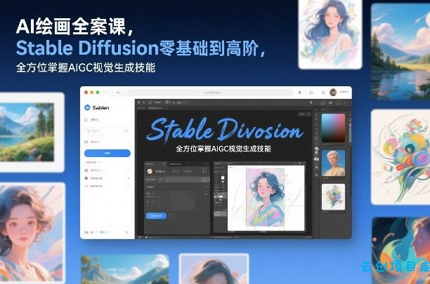 AI绘画全案课，Stable Diffusion零基础到高阶，全方位掌握AIGC视觉生成技能-云创项目库