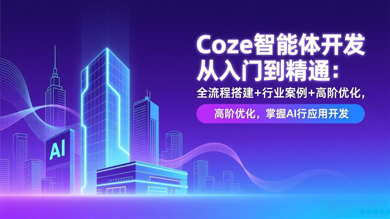 Coze智能体开发从入门到精通：全流程搭建+行业案例+高阶优化，掌握AI应用开发-云创项目库