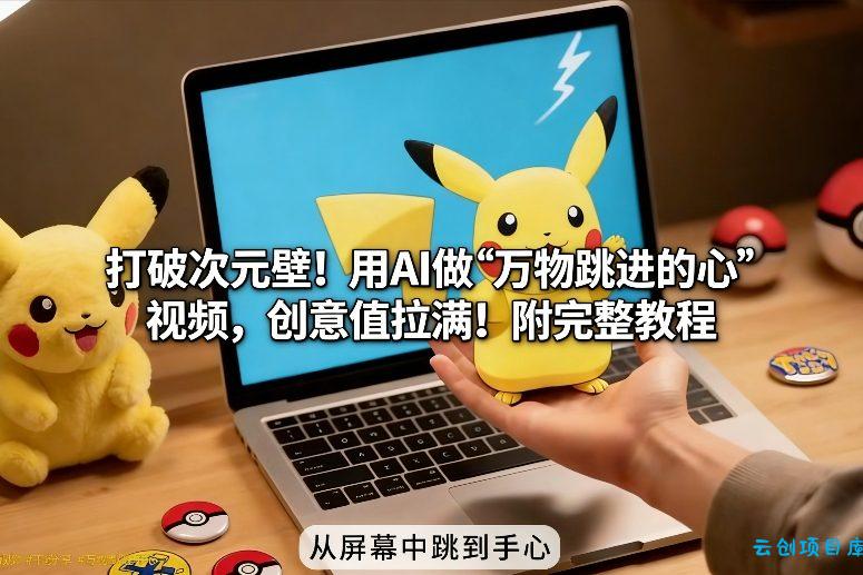 打破次元壁！用AI做【万物跳进手心】视频，创意值拉满！附完整教程-云创项目库