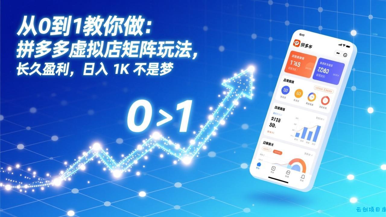 从0到1教你做：拼多多虚拟店矩阵玩法，长久盈利，日入 1K 不是梦-云创项目库