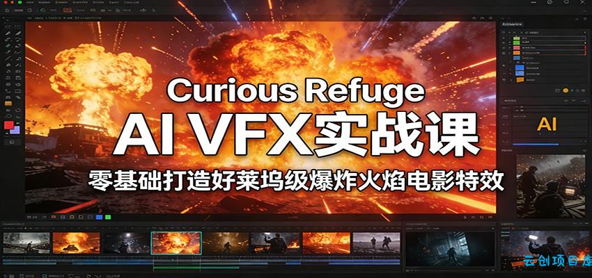 Curious Refuge AI VFX实战课，零基础打造好莱坞级爆炸火焰电影特效-云创项目库