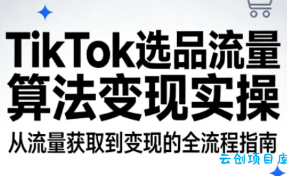 TikTok选品流量算法变现实操-云创项目库