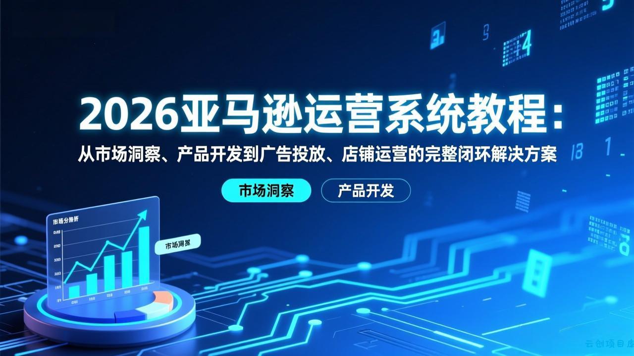 2026亚马逊运营系统教程：从市场洞察、产品开发到广告投放、店铺运营的完整闭环解决方案-云创项目库