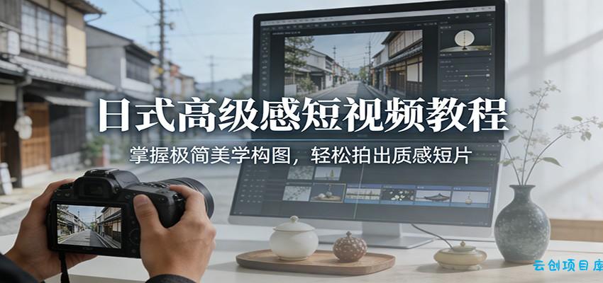 日式高级感短视频教程：掌握极简美学构图，轻松拍出质感短片-云创项目库