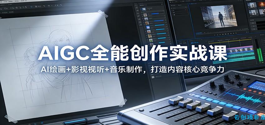 AIGC全能创作实战课：AI绘画+影视视听+音乐制作，打造内容核心竞争力-云创项目库