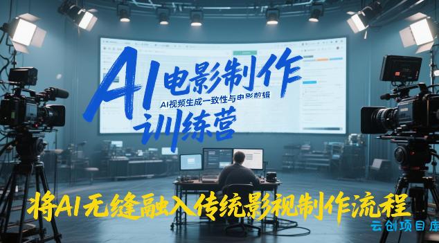 AI电影制作训练营，掌握AI视频生成一致性与电影剪辑，将AI无缝融入传统影视制作流程-云创项目库