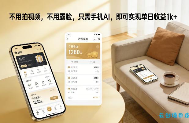 不用拍视频，不用露脸，只需手机AI，即可实现单日收益1k+【揭秘】-云创项目库