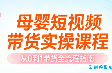 母婴短视频带货实操课程-云创项目库