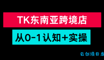 TikTok东南亚跨境从0-1认知实操课-云创项目库