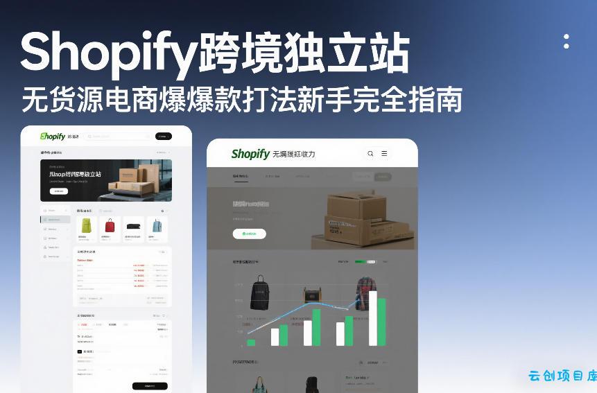 Shopify跨境独立站无货源电商爆款打法新手完全指南-云创项目库