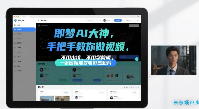 即梦AI大神手把手教你做视频，不用出镜、不用学剪辑，一张图就能变电影感短片-云创项目库