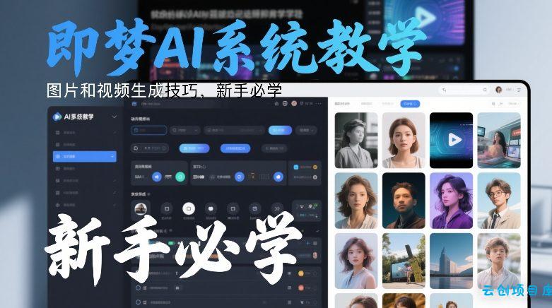 即梦AI系统教学，图片和视频生成技巧，新手必学-云创项目库