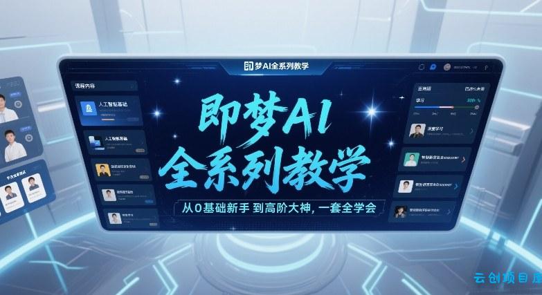 即梦AI全系列教学，从0基础新手到高阶大神，一套全学会-云创项目库