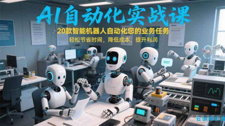 AI自动化实战课：20款智能机器人自动化您的业务任务，轻松节省时间，降低成本，提升利润-云创项目库