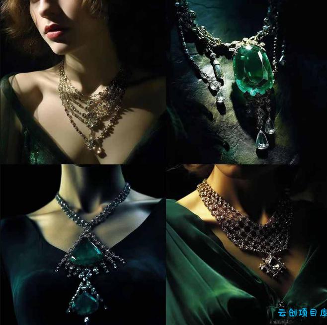 460+专业Midjourney珠宝摄影AI提示词戒指，项链-耳环-手链-宝石等，立即开始创作珠宝艺术