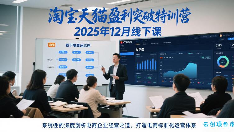 淘宝天猫盈利突破特训营25年12月线下课，系统性的深度剖析电商企业经营之道，打造电商标准化运营体系-云创项目库