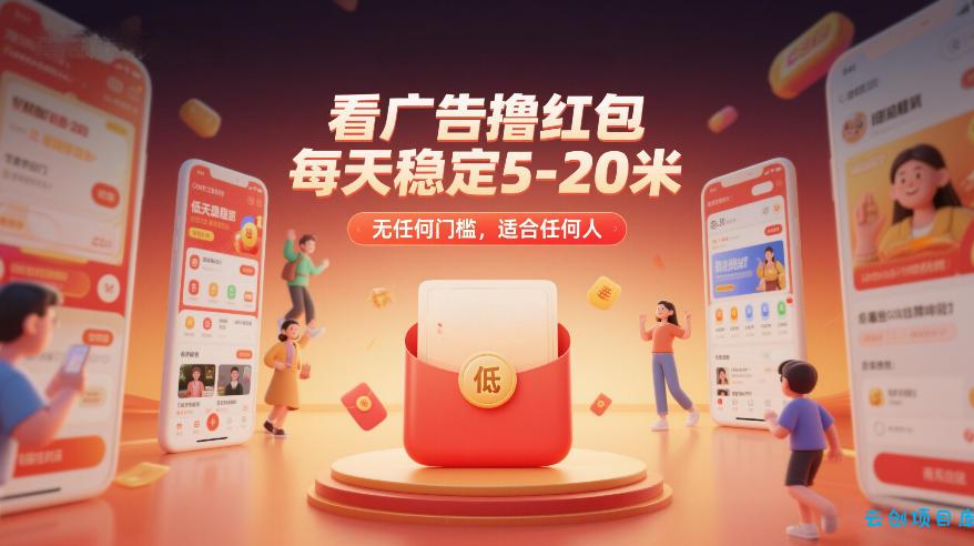 看广告撸红包，每天稳定5-20米，无任何门槛，适合任何人-云创项目库