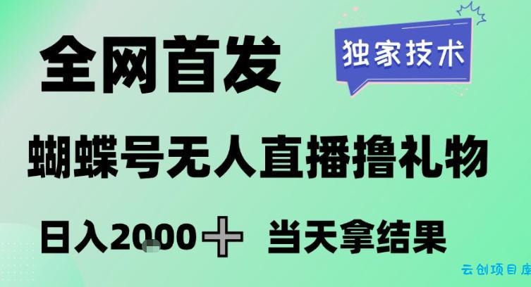 2026最新蝴蝶号无人直播掘金，独家技术，全网首发小白做了一个月收益3W，长期稳定可做【揭秘】-云创项目库
