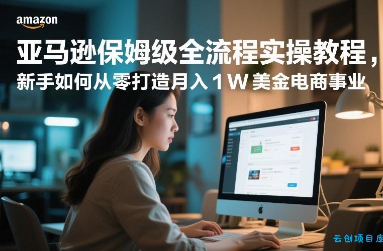 亚马逊保姆级全流程实操教程，新手如何从零打造月入1W美金电商事业-云创项目库