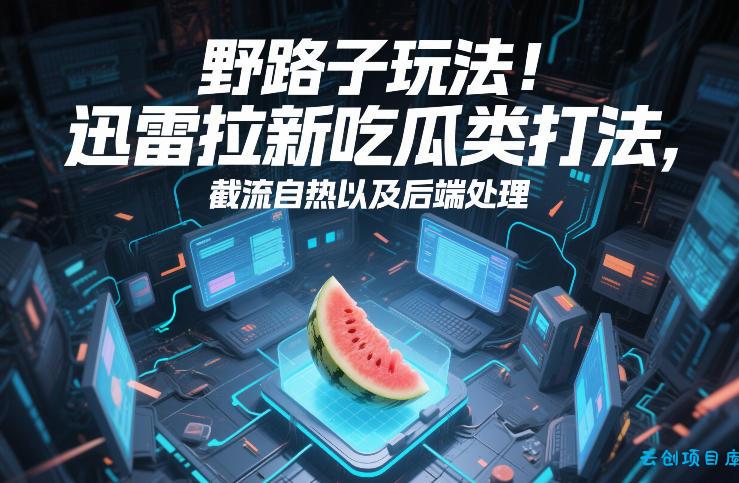 野路子玩法！迅雷拉新吃瓜类打法，截流自热以及后端处理-云创项目库