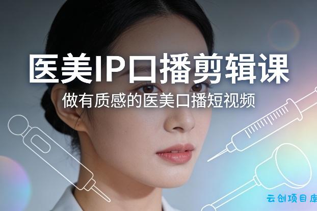 医美IP口播剪辑课，做有质感的医美口播短视频-云创项目库