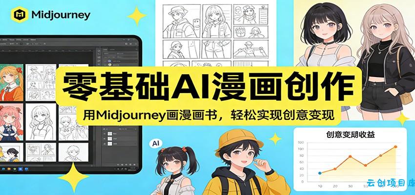 零基础AI漫画创作：用Midjourney画漫画书，轻松实现创意变现-云创项目库