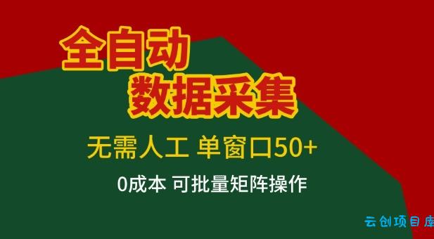 全自动数据采集项目，无需人工，单窗口可达50+收益，操作简单无难度，一个人也能轻松实现矩阵【揭秘】-云创项目库