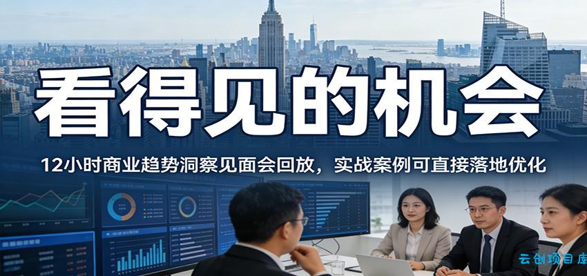 2026看得见的机会，12小时商业趋势洞察见面会回放，实战案例可直接落地优化-云创项目库