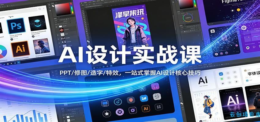 AI设计实战课：PPT/修图/造字/特效，一站式掌握AI设计核心技巧-云创项目库