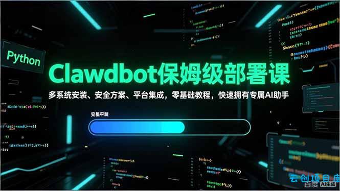 Clawdbot保姆级部署课，多系统安装、安全方案、平台集成，零基础教程，快速拥有专属AI助手-云创项目库