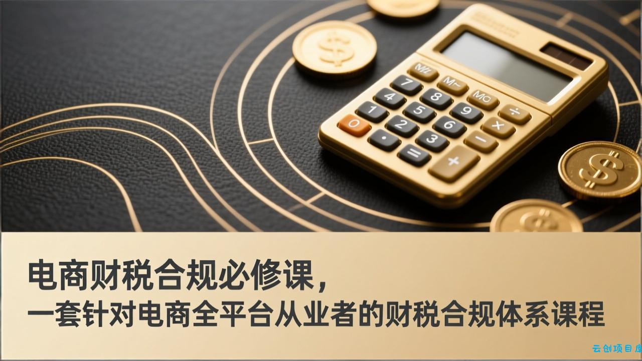 电商财税合规必修课，是一套针对电商全平台从业者的财税合规体系课程-云创项目库