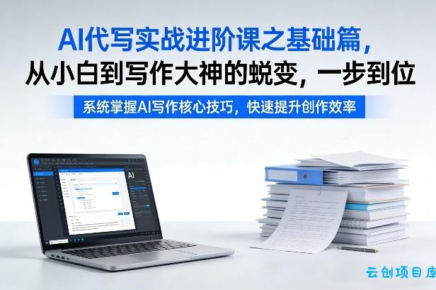 AI代写实战进阶课之基础篇，从小白到写作大神的蜕变，一步到位【揭秘】-云创项目库