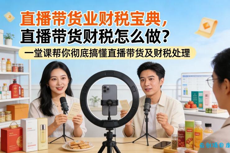 直播带货业财税宝典，直播带货财税怎么做？一堂课帮你彻底搞懂直播带货及财税处理-云创项目库
