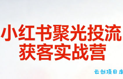 永曜·小红书聚光投流获客实战营-云创项目库