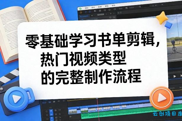 零基础学习书单剪辑,热门视频类型的完整制作流程(更新2026)-云创项目库