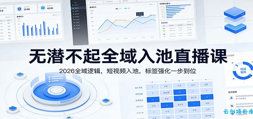 无潜不起全域入池直播课：2026全域逻辑，短视频入池，标签强化一步到位-云创项目库