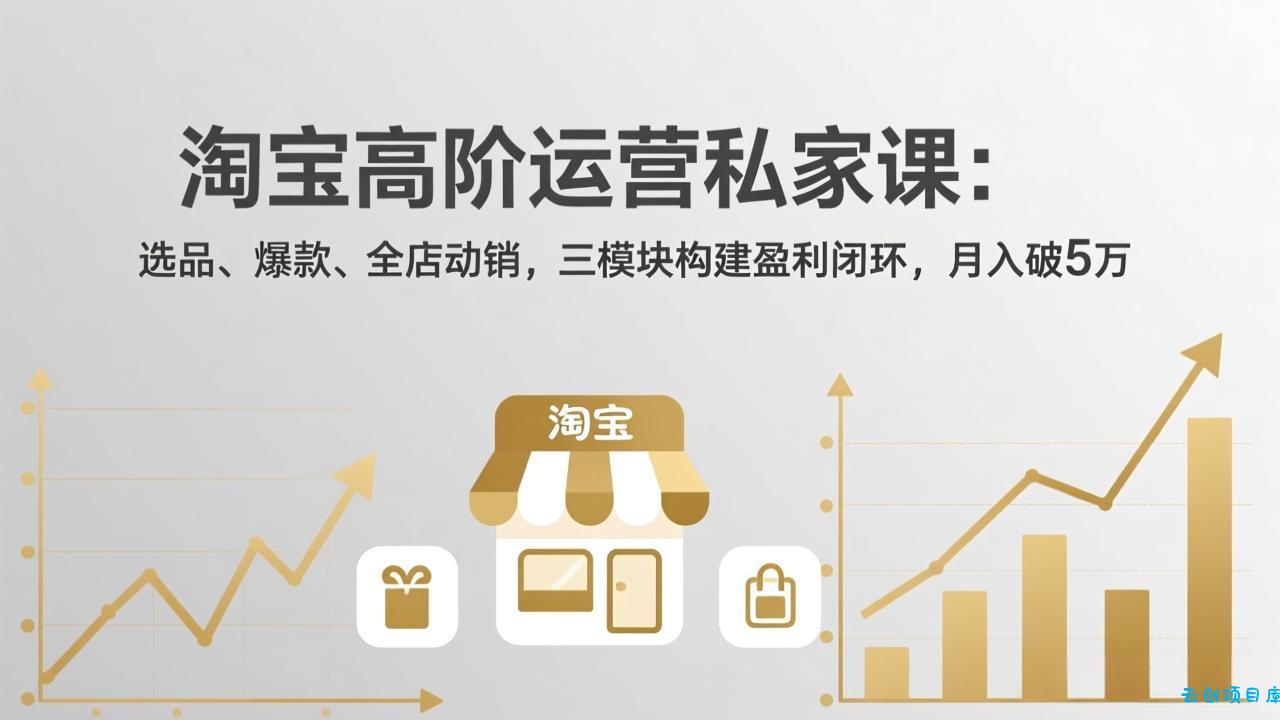 淘宝高阶运营私家课：选品、爆款、全店动销，三模块构建盈利闭环，月入破5万(更新26年2月-云创项目库