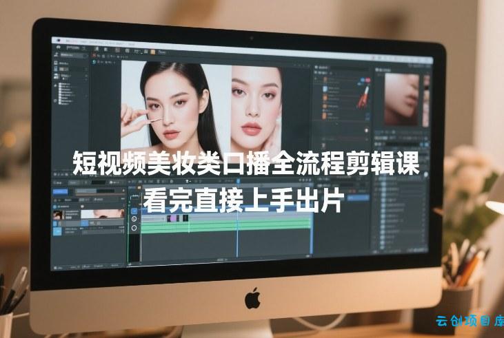 短视频美妆类口播全流程剪辑课，看完直接上手出片-云创项目库