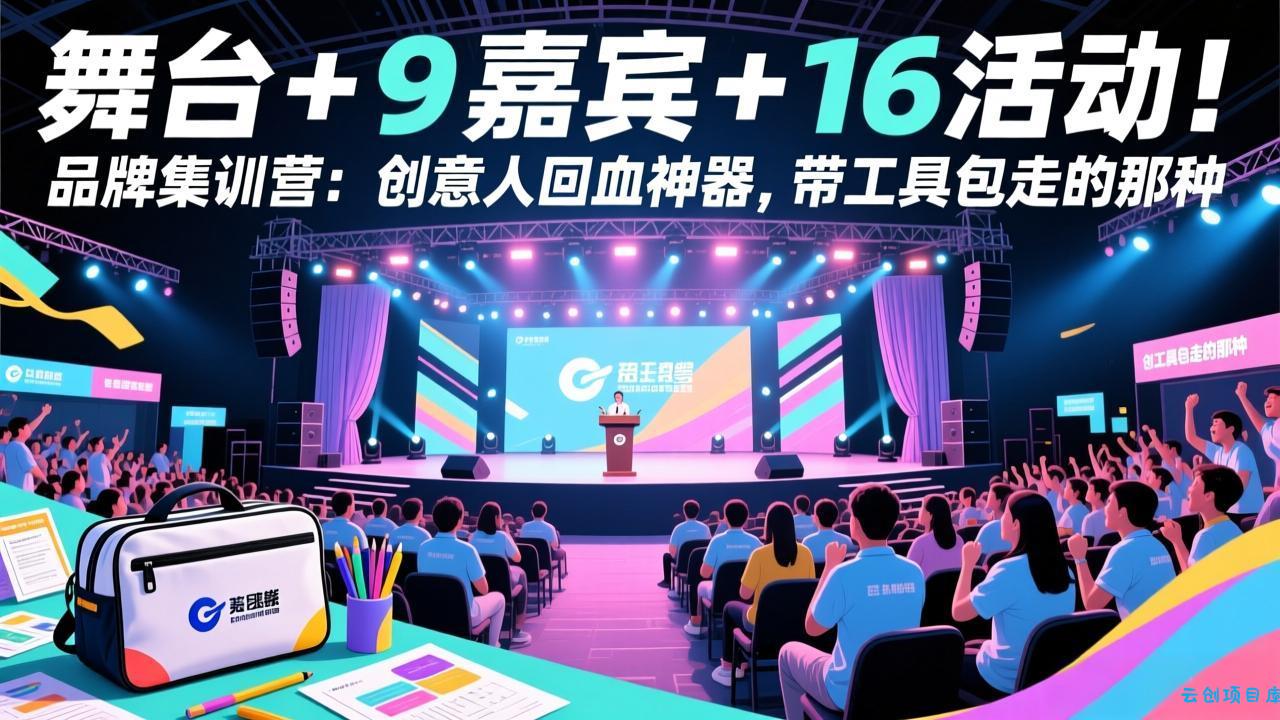 舞台 + 9 嘉宾 + 16 活动！品牌集训营：创意人回血神器，带工具包走的那种-云创项目库