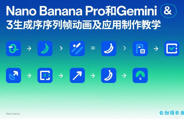 Nano Banana Pro和Gemini 3生成序列帧动画及应用制作教学-云创项目库