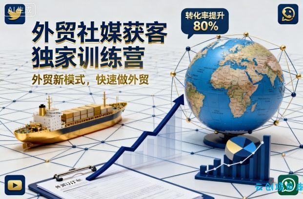 外贸社媒获客独家训练营，外贸新模式，快速做外贸(更新26年2月)-云创项目库