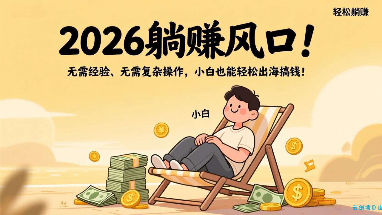 2026躺赚风口！无需经验、无需复杂操作，小白也能轻松出海搞钱！-云创项目库