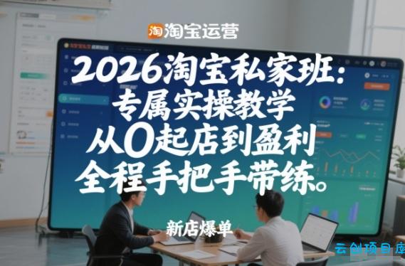 2026淘宝私家班：专属实操教学，从0起店到盈利，全程手把手带练(更新26年2月)-云创项目库